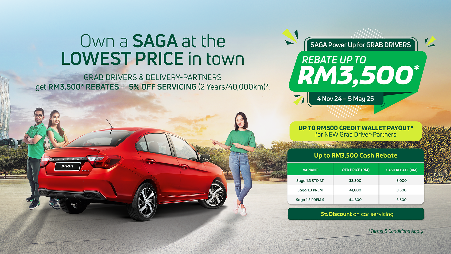 SAGA Power Up for GRAB Drivers